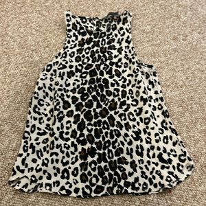 Leopard Print Sleeveless Blouse